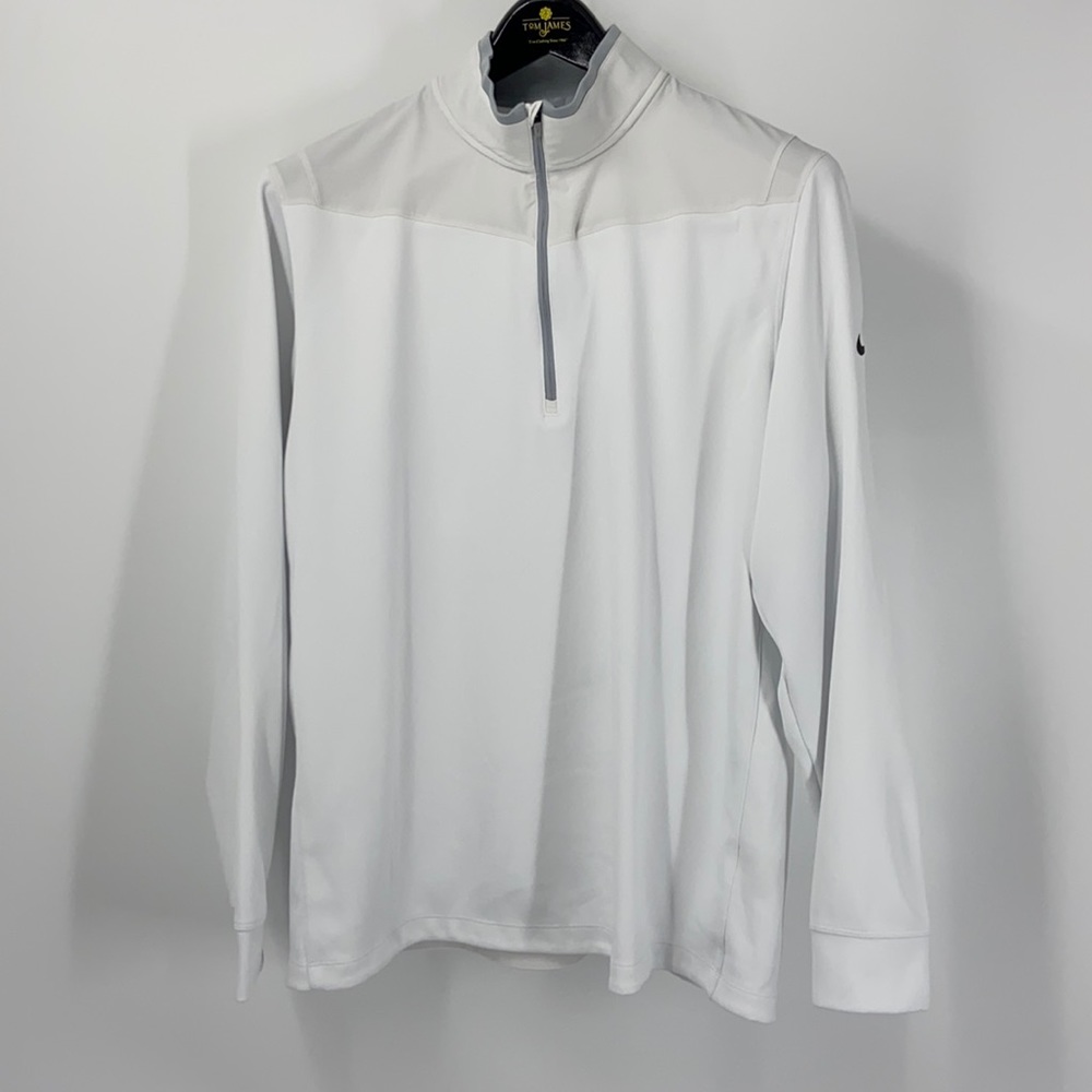 NIKE Golf 3/4 Zip Pullover White l Grey XL